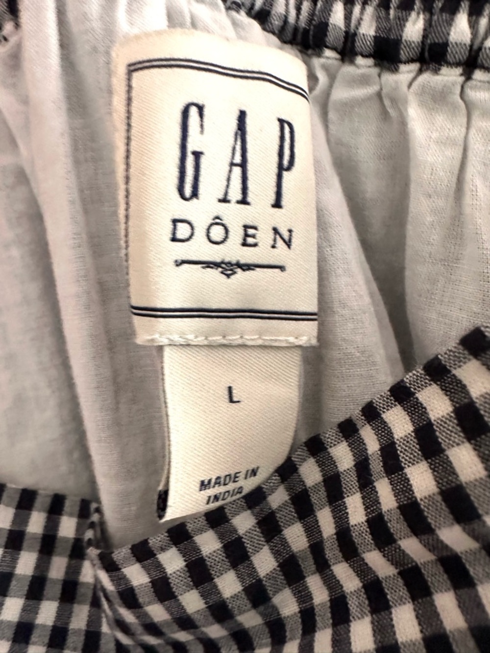 Gap x Doen Women's Black & White Gingham Midi Skirt - Size Large - Picture 5 of 6